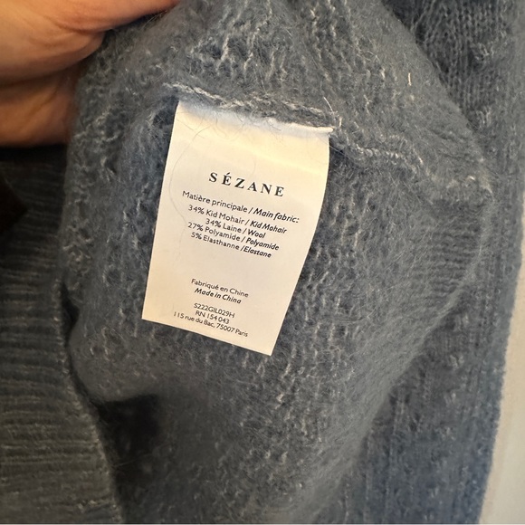 NEW Sezane Come Jumper Sweater in Vintage Blue - size S - Picture 5 of 7